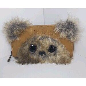RARE Loungefly Star Wars Ewok Wallet Furry Zip Around NWOT 1990s Y2K Wicket